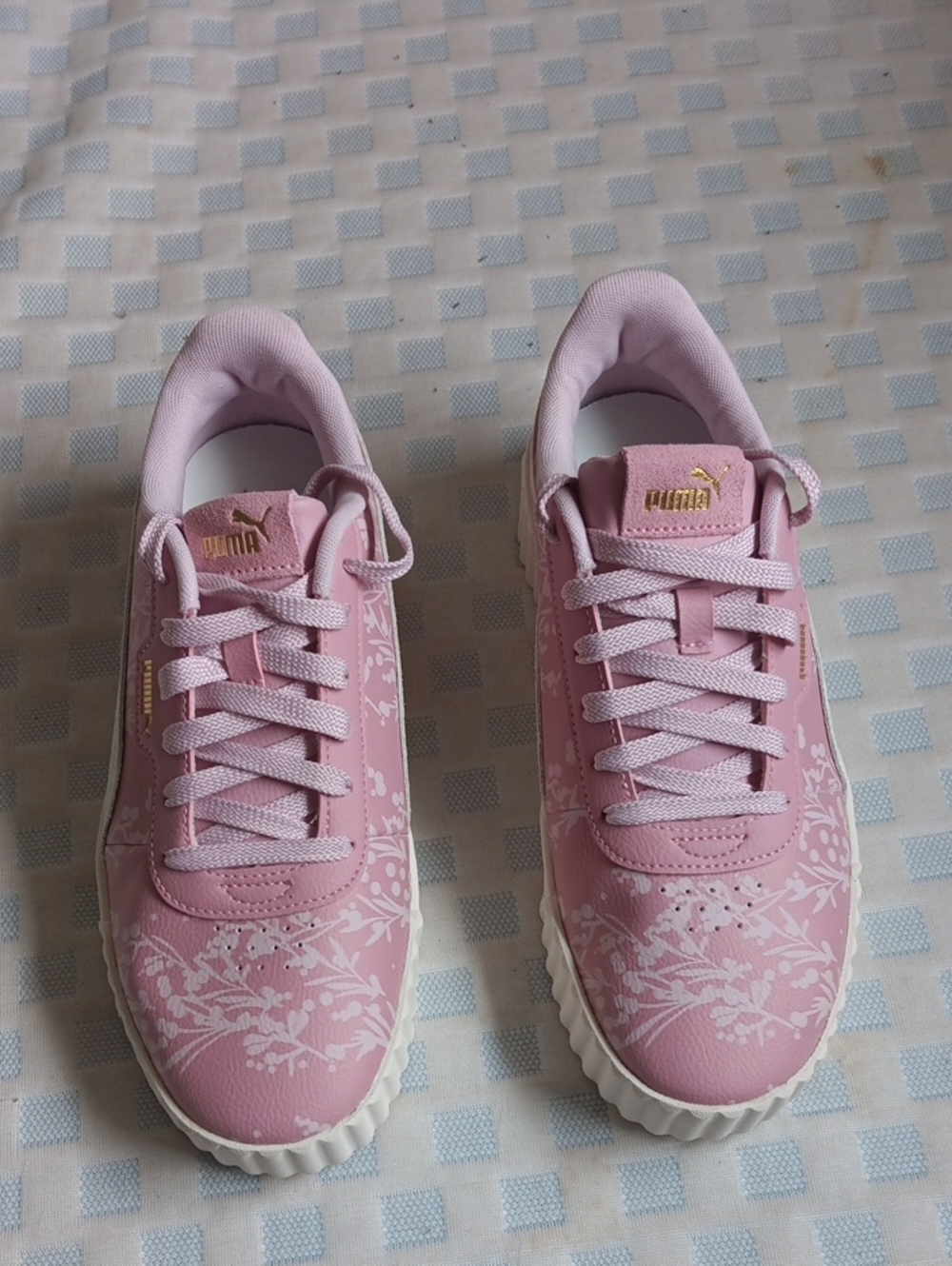 PUMA Women's Pink Floral Platform Sneakers
